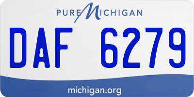 MI license plate DAF6279