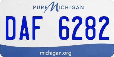 MI license plate DAF6282