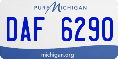 MI license plate DAF6290