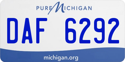 MI license plate DAF6292