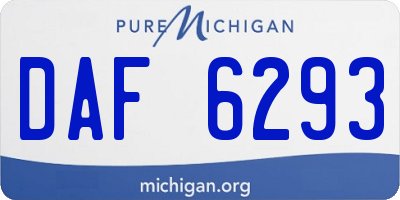 MI license plate DAF6293