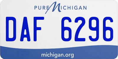 MI license plate DAF6296