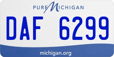 MI license plate DAF6299