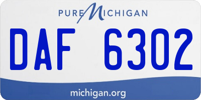 MI license plate DAF6302