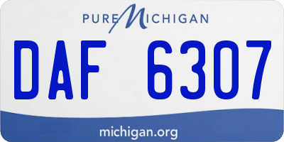 MI license plate DAF6307