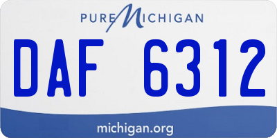 MI license plate DAF6312