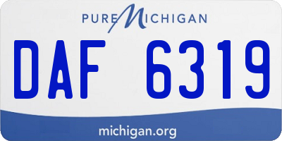 MI license plate DAF6319
