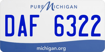 MI license plate DAF6322