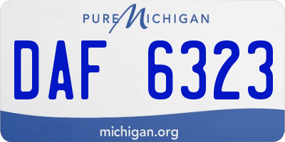MI license plate DAF6323