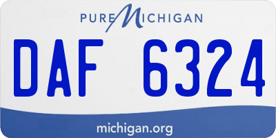 MI license plate DAF6324