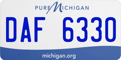 MI license plate DAF6330