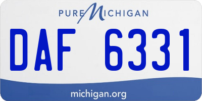 MI license plate DAF6331