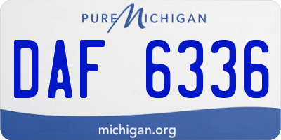 MI license plate DAF6336