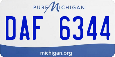 MI license plate DAF6344