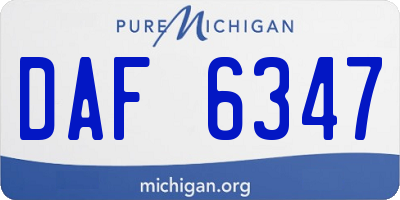 MI license plate DAF6347