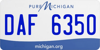 MI license plate DAF6350