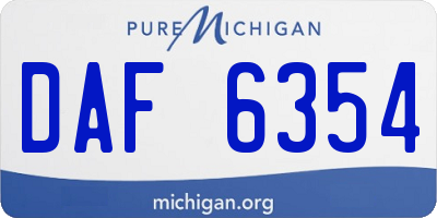 MI license plate DAF6354