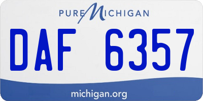 MI license plate DAF6357