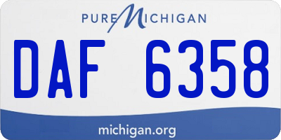 MI license plate DAF6358