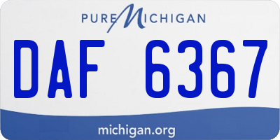 MI license plate DAF6367