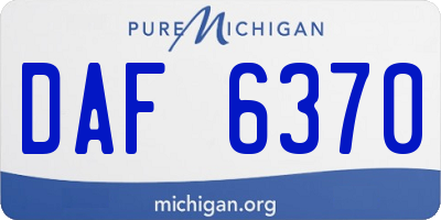 MI license plate DAF6370