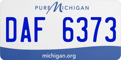 MI license plate DAF6373