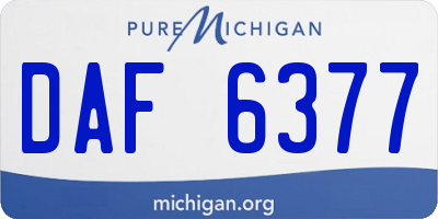 MI license plate DAF6377