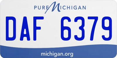 MI license plate DAF6379