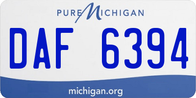 MI license plate DAF6394