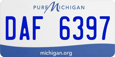 MI license plate DAF6397