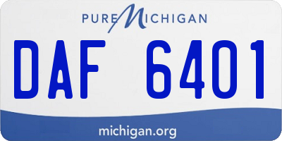 MI license plate DAF6401