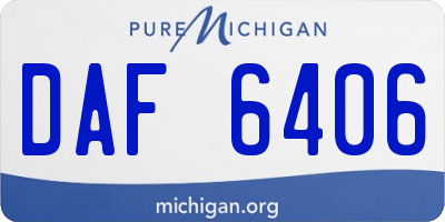 MI license plate DAF6406