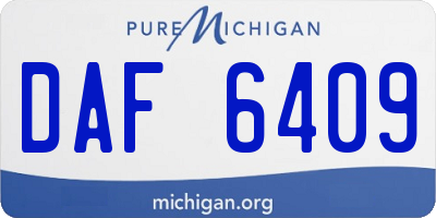 MI license plate DAF6409