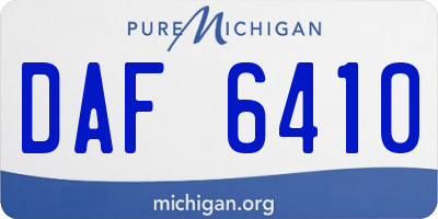 MI license plate DAF6410