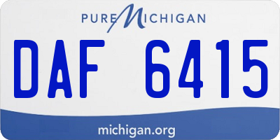 MI license plate DAF6415
