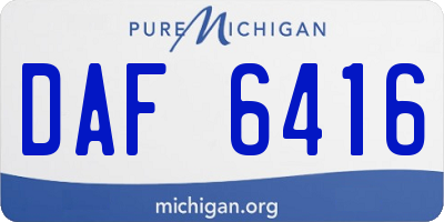 MI license plate DAF6416
