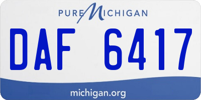MI license plate DAF6417