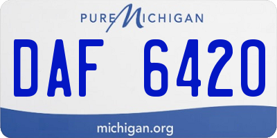 MI license plate DAF6420