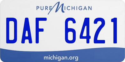MI license plate DAF6421