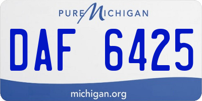 MI license plate DAF6425