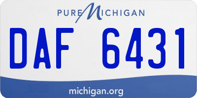 MI license plate DAF6431
