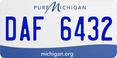 MI license plate DAF6432