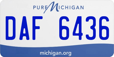 MI license plate DAF6436