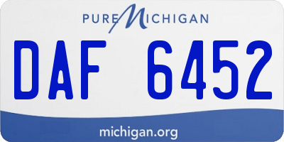 MI license plate DAF6452