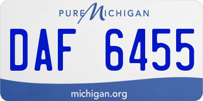 MI license plate DAF6455