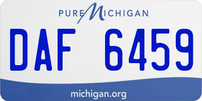 MI license plate DAF6459