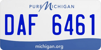 MI license plate DAF6461