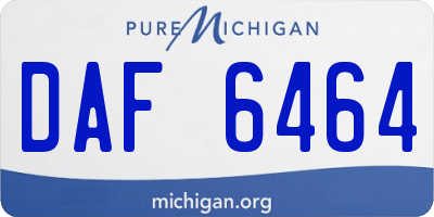 MI license plate DAF6464
