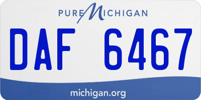 MI license plate DAF6467