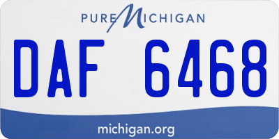 MI license plate DAF6468